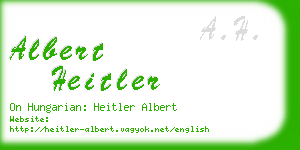 albert heitler business card